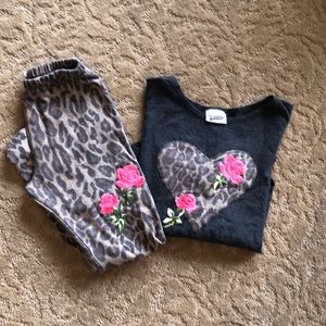 Girls leopard leggings outfit size 6X by